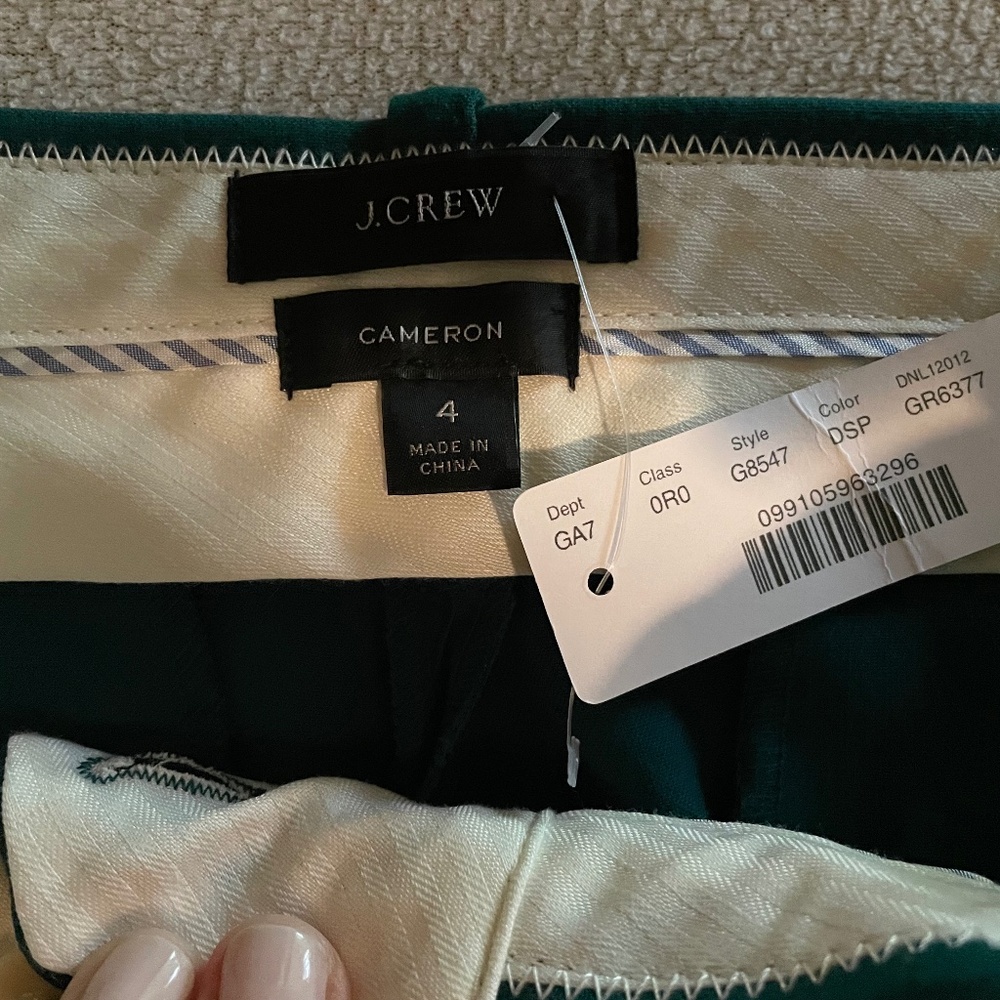 J. Crew new with tags green pants sz 4 - Picture 3 of 4